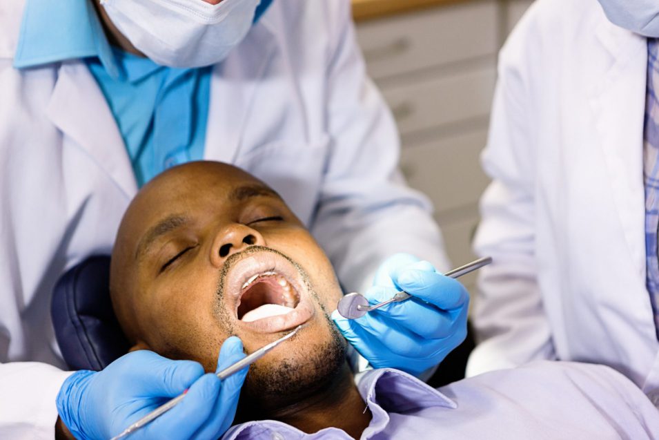 Relaxed dental patient waits for dentist to start sedation dentistry in Brantford